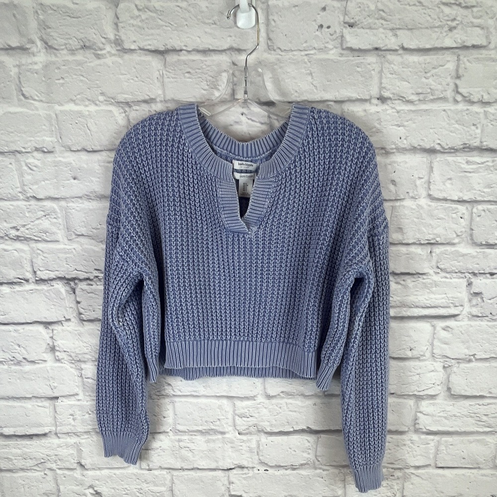 Haute Hippie Y2K Boho Cotton Cropped Oversized Pullover Sweater Size Small